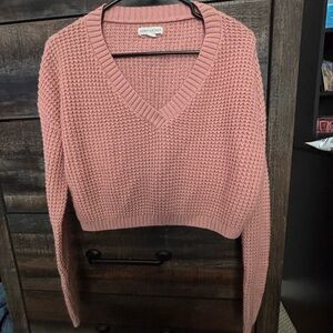 American Eagle Outfitters Dusty Rose V-Neck Sweater